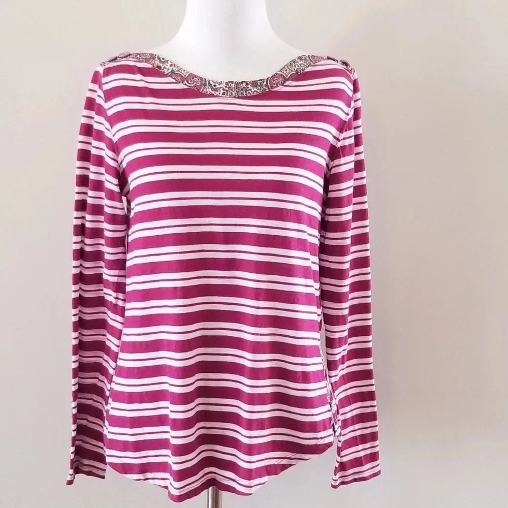 Anthropologie Postmark Laurelwood Striped Long Sleeve Top S
